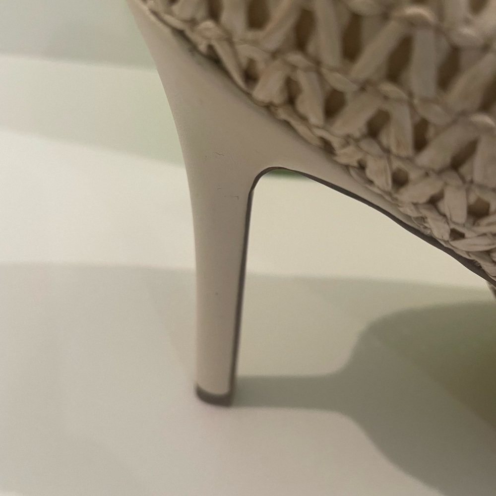 Sam Edelman Woven Pointed-Toe Pumps in Light Beige - Picture 7 of 12